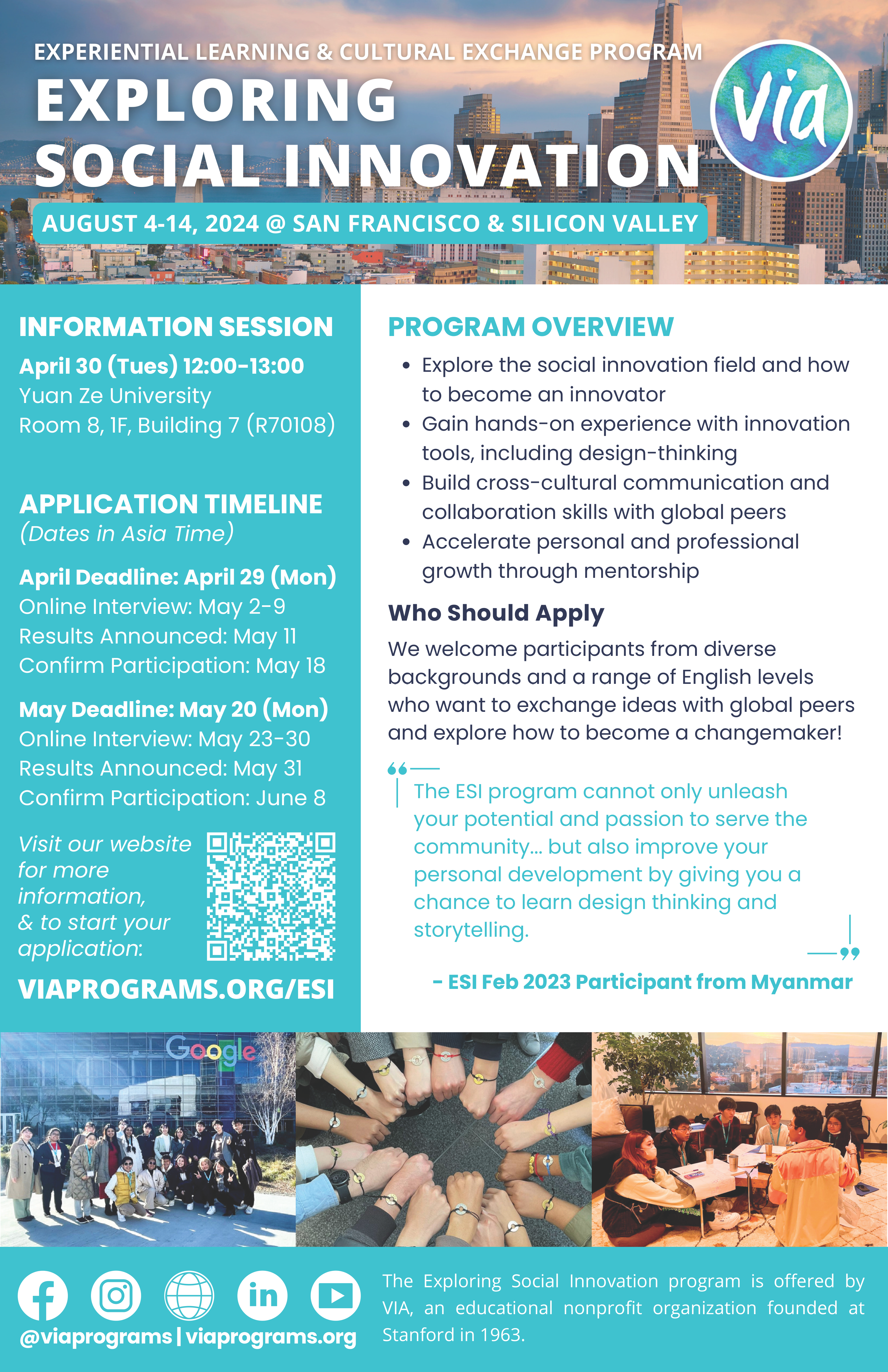 Info. Session (April 30) - Exploring Social Innovation (ESI) program in Silicon Valley, US
