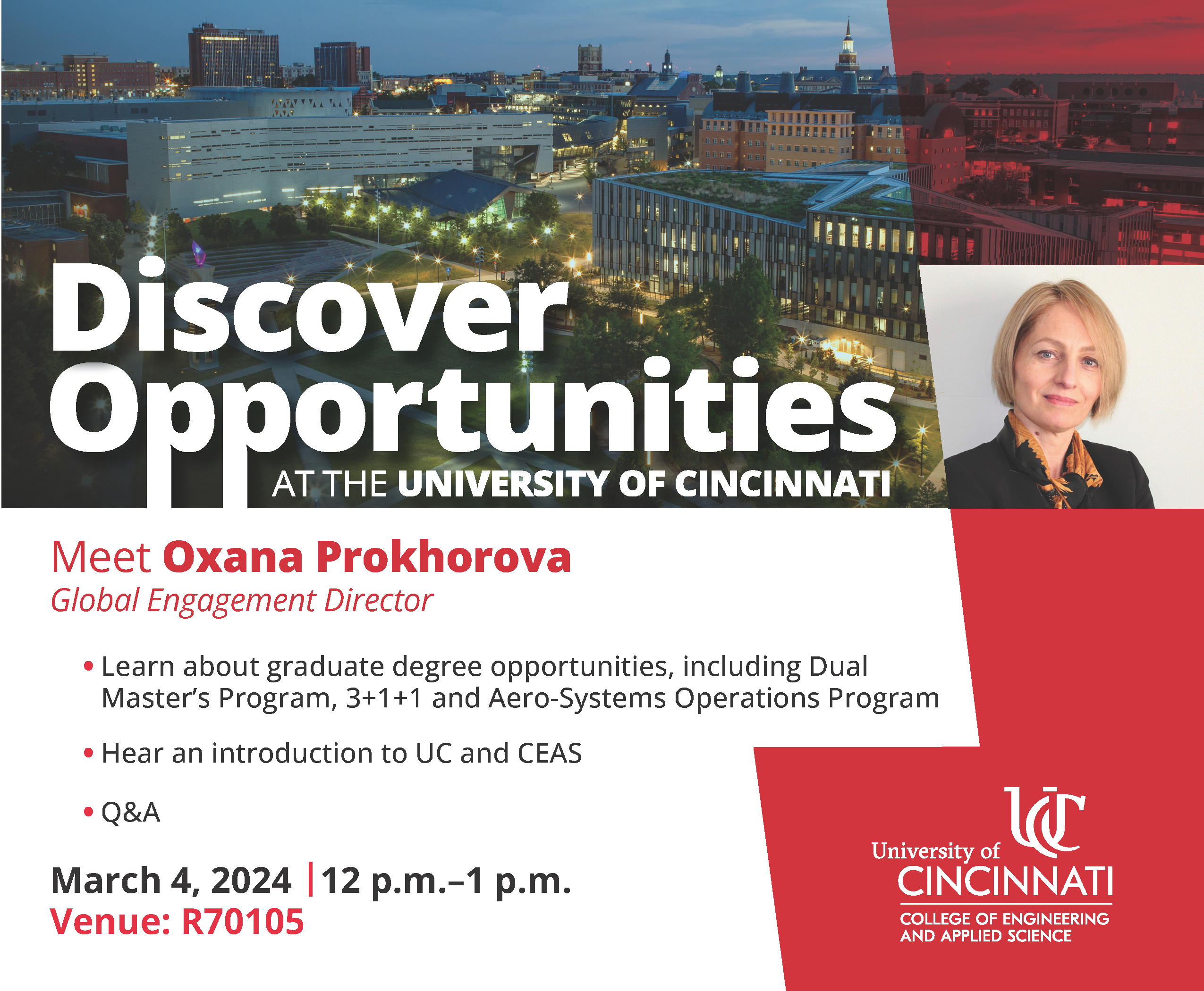 Welcome to attend the Study abroad info session with University of Cincinnati, US