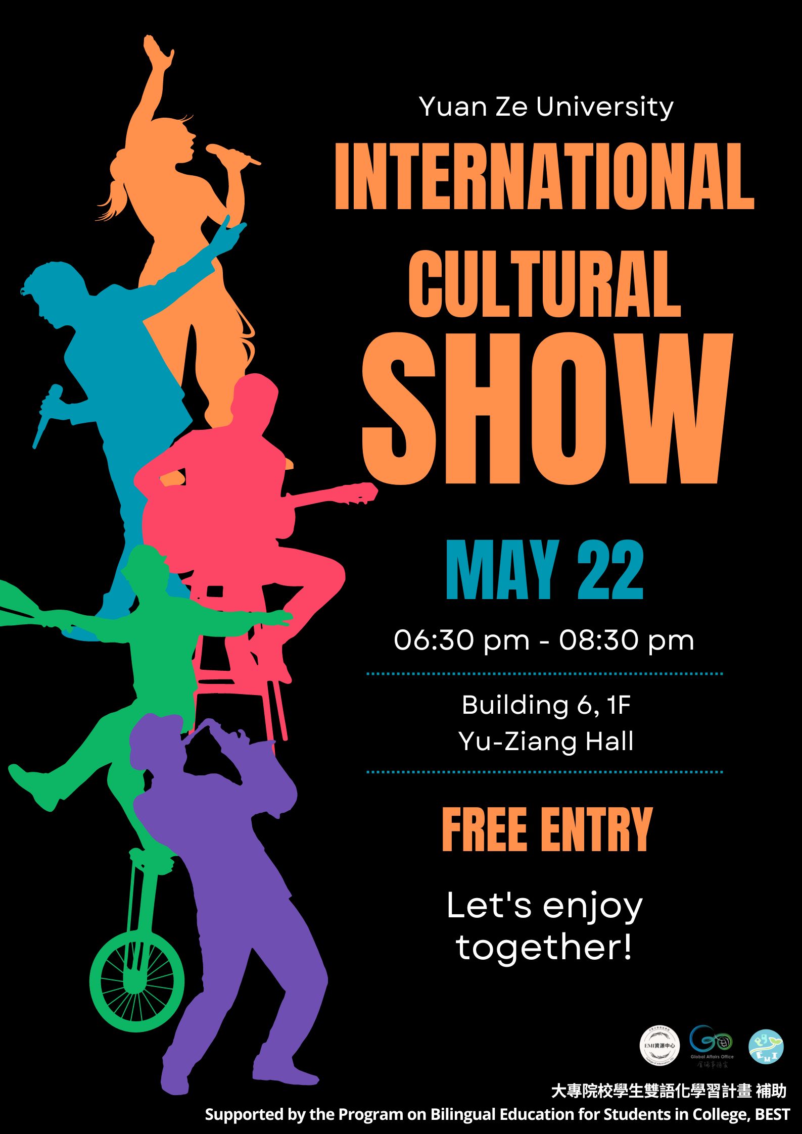 [English Activity] 2024 YZU Cultural Show (5/22 18:30-20:30 Yu-Ziang Hall)
